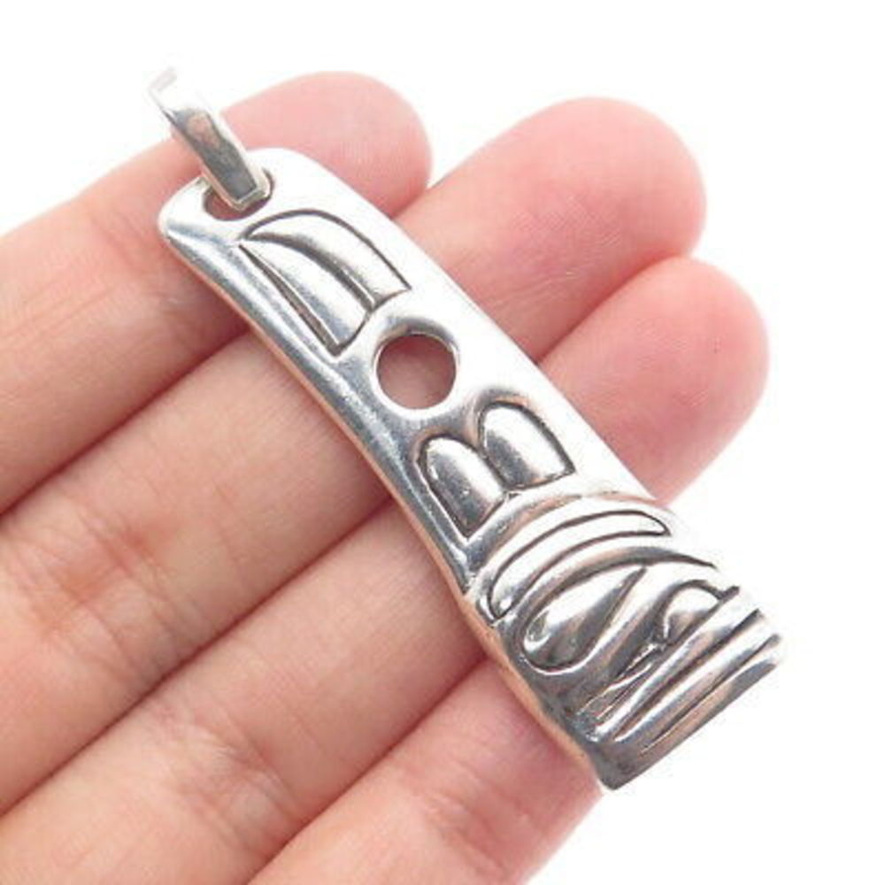 Sterling-Style Silver Tribal Pattern Pendant - Women Jewelry